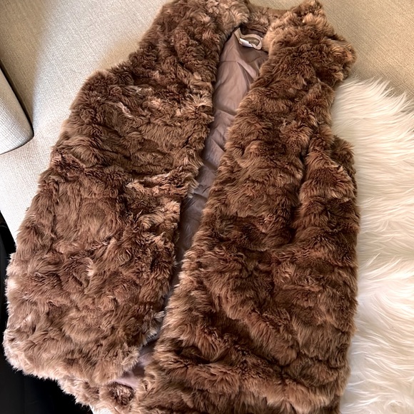 Free People Brown Long Fur Vest - Picture 3 of 4
